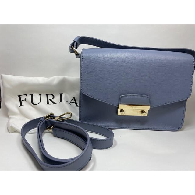 フルラ　ショルダーバッグ　ブルー　美品　FURLA