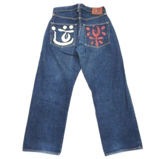 エビス(EVISU)のエヴィス EVISU 2001 No.2 みかん 道楽 ペイント ジーンズ  デ(デニム/ジーンズ)