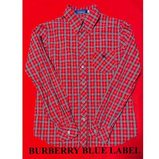 バーバリーブルーレーベル(BURBERRY BLUE LABEL)のバーバリー・ブルーレーベル♡チェック柄長袖シャツ・レッド(シャツ/ブラウス(長袖/七分))