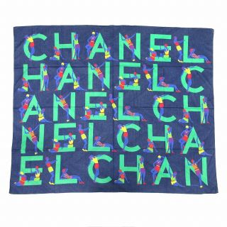 シャネル(CHANEL)の美品 90s シャネル vintage CHANEL ビッグロゴ 超大判 スカー(バンダナ/スカーフ)