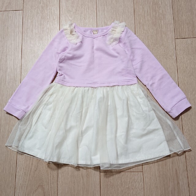 petit main(プティマイン)のチュールワンピース【110】petit main キッズ/ベビー/マタニティのキッズ服女の子用(90cm~)(ワンピース)の商品写真