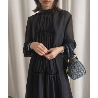 「【新品未使用】アメリ CHIFFON GATHER DRESS サイズS」に