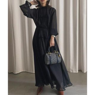 「【新品未使用】アメリ CHIFFON GATHER DRESS サイズS」に