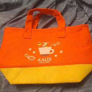 カルディ(KALDI)のKALDI カルディ バッグ オレンジ(エコバッグ)