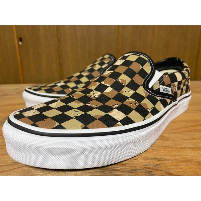 VANS スリッポン チェッカー　カモフラ　デザートカモ　バンズ