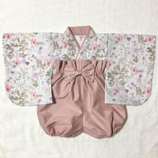 ベビー袴　リバティ 70%縮小限定色　イルマ×くすみピンク　ハンドメイド　手作り(和服/着物)