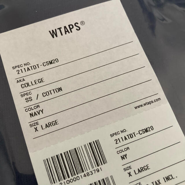 WTAPS 21SS COLLEGE / SS / COTTON NAVY XL