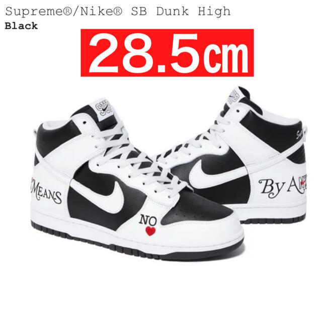 メンズ【28.5センチ】Supreme Nike SB Dunk High Black