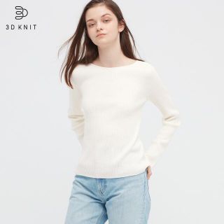 ユニクロ(UNIQLO)の【UNIQLO】3Dリブボートネックセーター（長袖）(ニット/セーター)