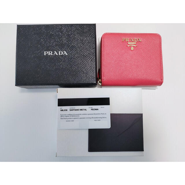 得価 PRADA - PRADA プラダ 財布 ピンク 二つ折り カード入れ 長財布