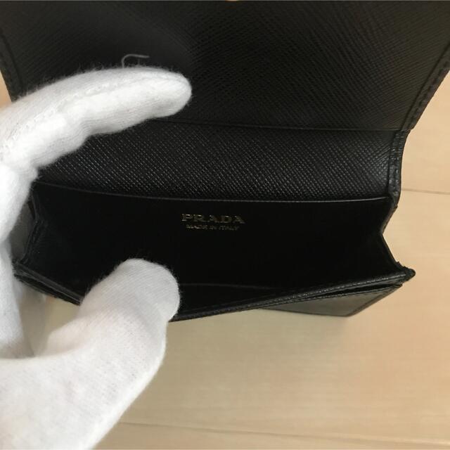 新ロゴ　PRADA プラダ　名刺入れ　カードケース　パスケース　ミニ財布　黒