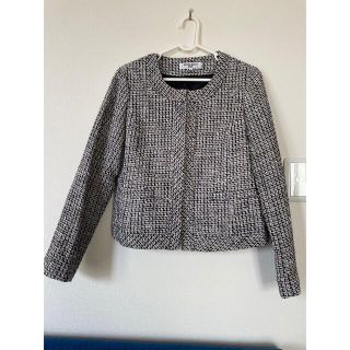 ナチュラルビューティーベーシック ツイードジャケット ノーカラー ...