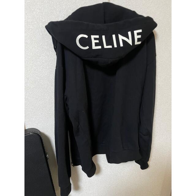 celine - celine セリーヌ ジップパーカー フードロゴ　Lサイズ