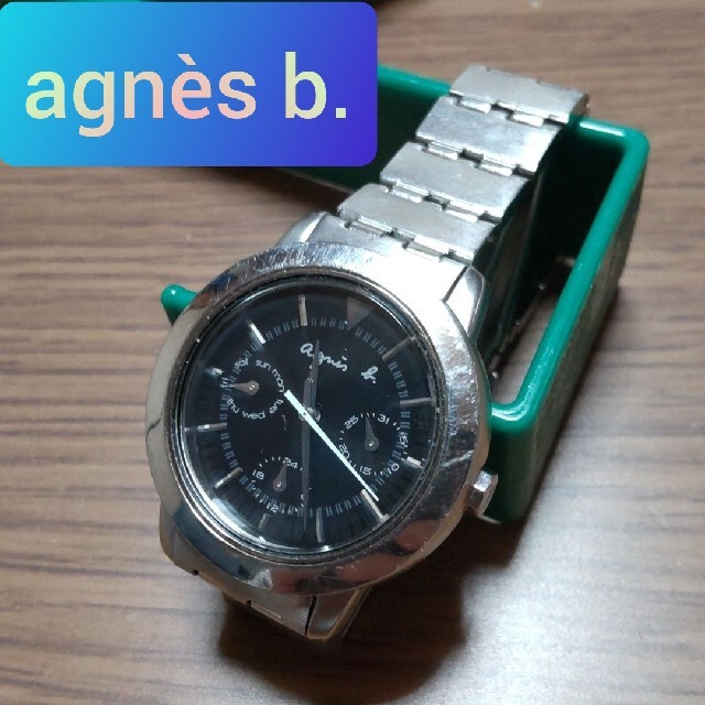 agnes b.(アニエスベー)のagnès b. アニエスベー 腕時計 ジャンク品 黒 シルバー レディースのファッション小物(腕時計)の商品写真