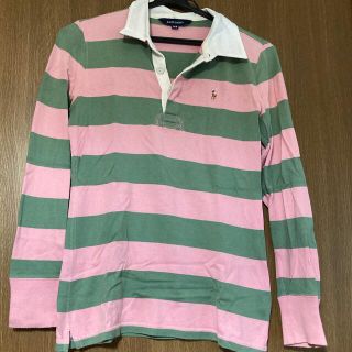 ラルフローレン(Ralph Lauren)のラルフローレン　ボーダーポロシャツ　160 長袖　ラガーシャツ(Tシャツ/カットソー)