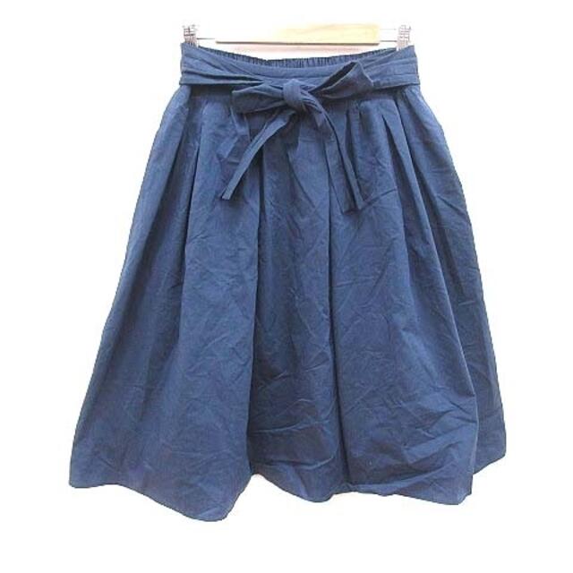 Andemiu(アンデミュウ)のアンデミュウ フレアスカート ミモレ ロング ウエストマーク F 紺 ネイビー レディースのスカート(ロングスカート)の商品写真