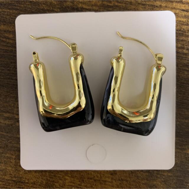 フープピアス グレー ブラック ピアス スクエア ゴールド アクセサリー ...