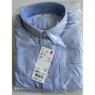 ユニクロ(UNIQLO)のユニクロ　UNIQLO コンフォートシャツ　120 ブルー　新品　長袖(ブラウス)