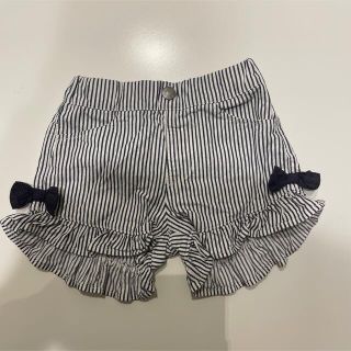 エフオーキッズ(F.O.KIDS)の【アプレレクール】100フリルリボンヒッコリーショートパンツ(パンツ/スパッツ)