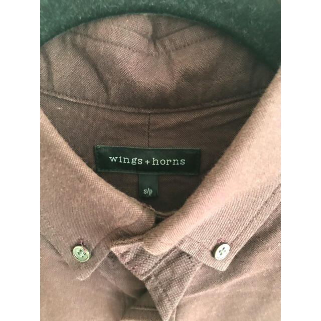 wings＋horns  ボタンダウンシャツ　ワイン メンズのトップス(シャツ)の商品写真