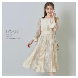 トッコ(tocco)のtoccocloset ♡ フラワーレースプリーツ切り替えワンピース(ひざ丈ワンピース)