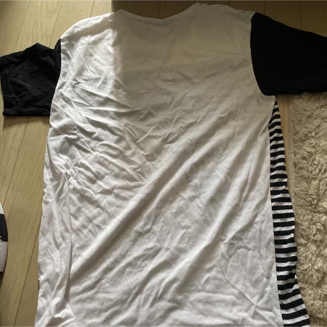 ボーダーチェック　切り返し　Tシャツ メンズのトップス(Tシャツ/カットソー(半袖/袖なし))の商品写真