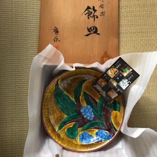 九谷焼 廣仙 古九谷風 万年草 大皿 木箱の通販 by こてつ's shop