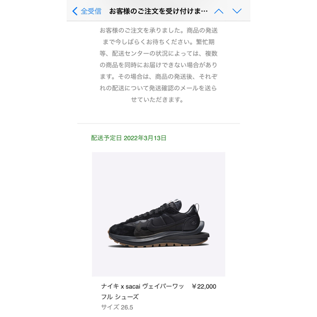 NIKE sacaiヴェイパーワッフル　Black and Gum