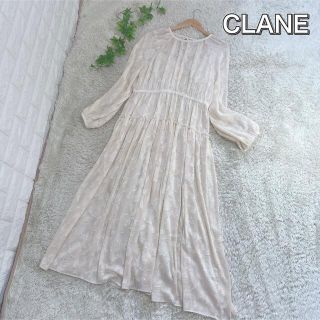 クラネ(CLANE)の美品 クラネ CLANE  シースルーフラワーワンピース サイズ2(ロングワンピース/マキシワンピース)