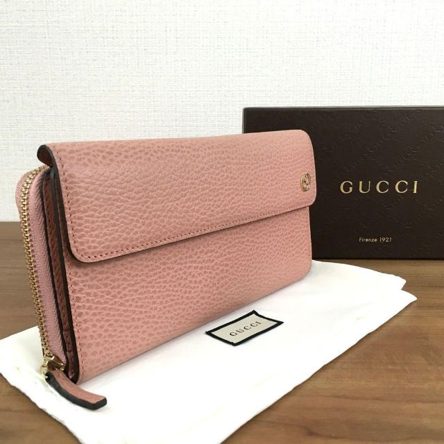 使い勝手の良い Gucci - 未使用品 GUCCI 長財布 レザー ピンク 458