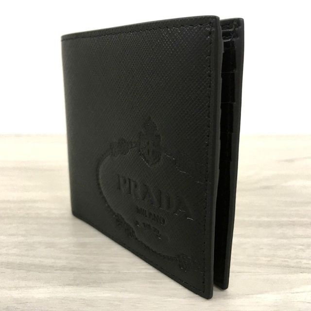 未使用品 PRADA 二つ折り札入れ NERO 2MO513 460