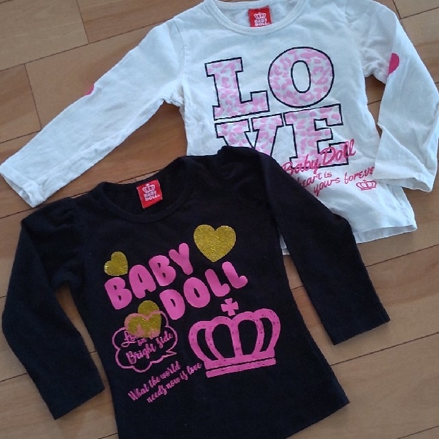 BABYDOLL(ベビードール)のBABYDOLL  １００  長袖  Tシャツ  ２枚セット キッズ/ベビー/マタニティのキッズ服女の子用(90cm~)(Tシャツ/カットソー)の商品写真