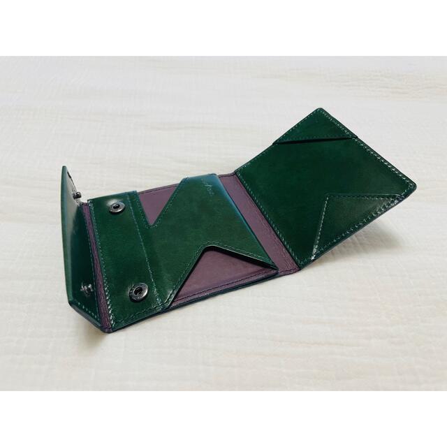 販売特注品 【新品未使用】アブラサス 薄い財布 ダークグリーン 折り財布