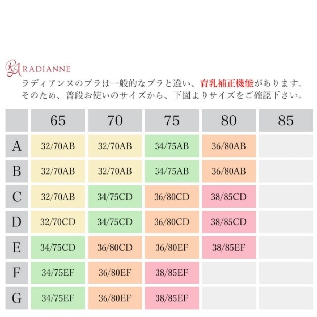 【新品未使用】ラディアンヌ リフトアップ ブラ 補正下着 レディースの下着/アンダーウェア(ブラ)の商品写真