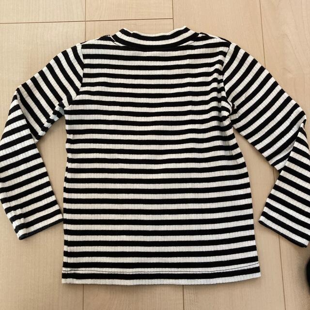 UNIQLO(ユニクロ)のユニクロ　リブロンT  ボーダー　100 キッズ/ベビー/マタニティのキッズ服女の子用(90cm~)(Tシャツ/カットソー)の商品写真