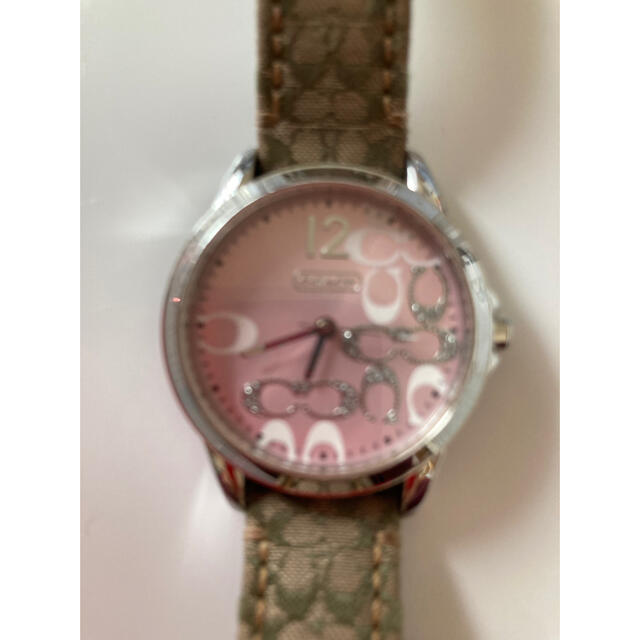 COACH(コーチ)の★コーチcoach時計〰バンドシグネ〰文字盤ピンク〰可愛い〰 レディースのファッション小物(腕時計)の商品写真