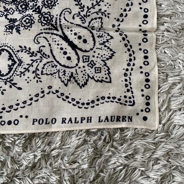 POLO RALPH LAUREN(ポロラルフローレン)の新品 希少 未使用Polo Ralph Lauren バンダナ ネッカチーフ 白 レディースのファッション小物(ハンカチ)の商品写真