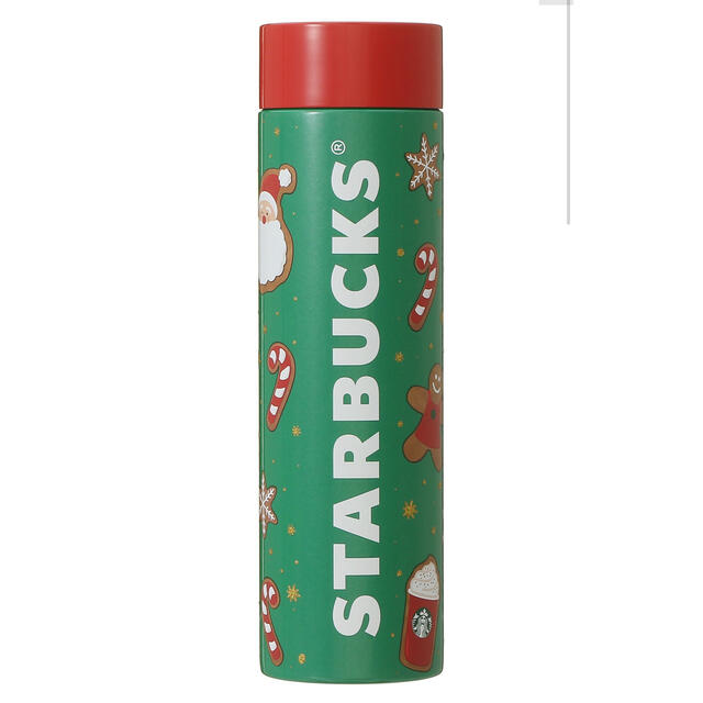 Starbucks Coffee(スターバックスコーヒー)のホリデー2021ステンレスボトルグリーン350ml スタバ　タンブラー　ボトル インテリア/住まい/日用品のキッチン/食器(タンブラー)の商品写真