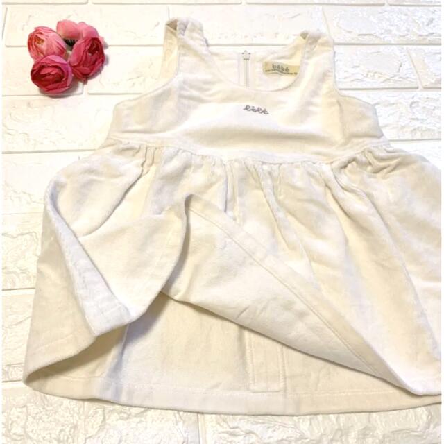 BeBe(ベベ)の美品　90 べべ　白の上品なワンピース キッズ/ベビー/マタニティのキッズ服女の子用(90cm~)(ワンピース)の商品写真