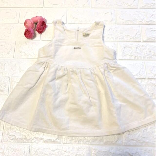 BeBe(ベベ)の美品　90 べべ　白の上品なワンピース キッズ/ベビー/マタニティのキッズ服女の子用(90cm~)(ワンピース)の商品写真