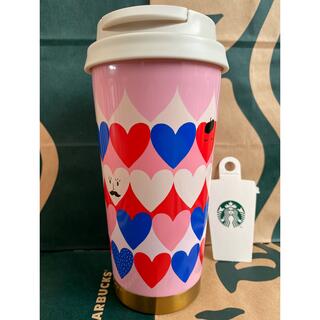 スターバックスコーヒー(Starbucks Coffee)のバレンタイン2022ステンレスToGoロゴタンブラートリコロールハート473ml(タンブラー)