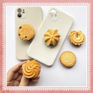 スマホグリップ指かけスタンドスマホ 落下防止 クッキー 折り畳み式 全機種対応 (スマホケース)