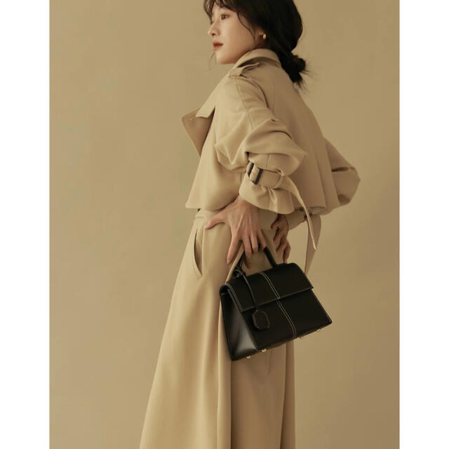 L’Or Stand-collar Long Coat  エクリュ84%レーヨン