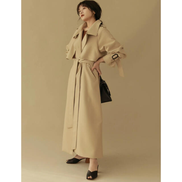 FRAY I.D(フレイアイディー)のL’Or Stand-collar Long Coat  エクリュ レディースのジャケット/アウター(トレンチコート)の商品写真