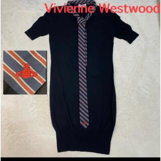 Vivienne Westwood - 【Vivienne Westwood】ロング ニットワンピース 黒 ネクタイの通販｜ラクマ