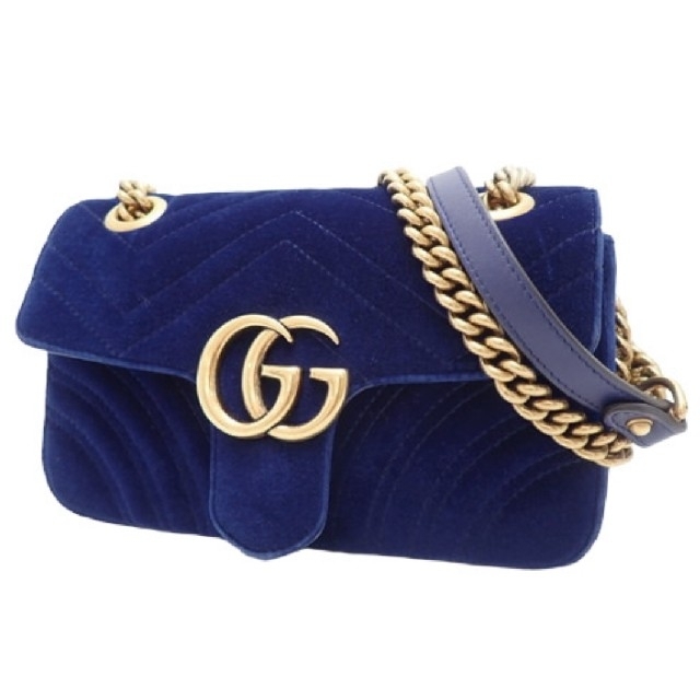 GUCCI GGマーモント ベロアチェーンショルダーバッグミニ