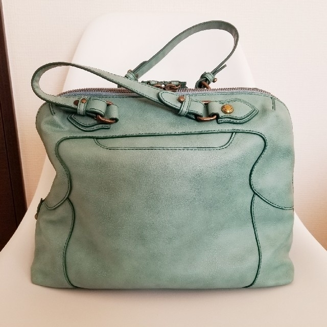 【ANNA SUI】2wayバッグ (ショルダー紐付き) グリーン 牛革