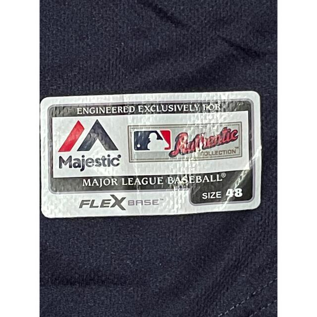 Majestic(マジェスティック)の【美品　XL　ネイビー　USA製　全刺繍　ガーディアンズ　ベースボールシャツ】 メンズのトップス(シャツ)の商品写真
