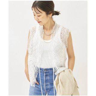 プラージュ(Plage)のPlage 【R’IAM】リバーレース ブラウス＊新品未使用＊ホワイト(シャツ/ブラウス(半袖/袖なし))