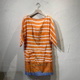 スピックアンドスパン(Spick & Span)のSpick&Span シルク混ボーダーワンピース(ひざ丈ワンピース)